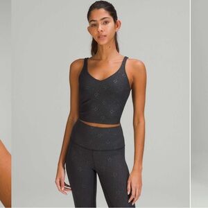 Lululemon Align High-Rise Legging 25" & Tank size 4/6 Yogo Emboss Black RARE